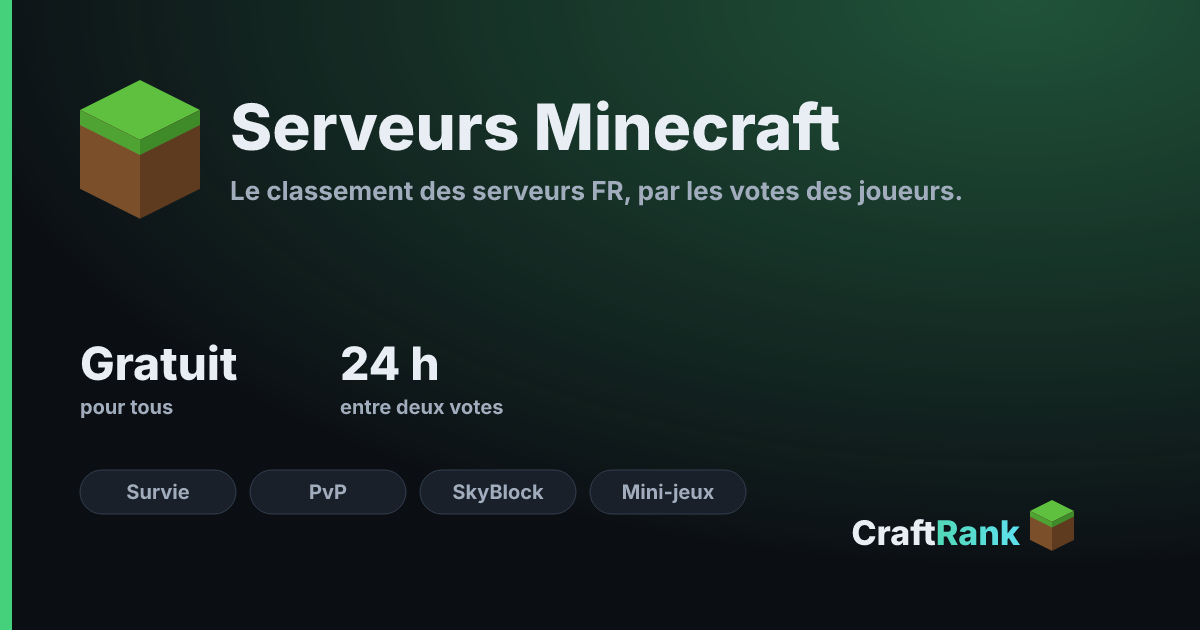 Serveur Minecraft : top des serveurs français (2026)